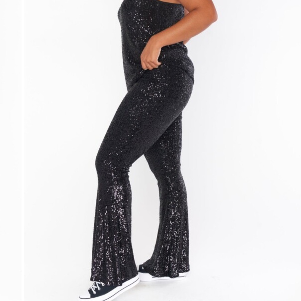 Show Me Your Mumu Mercury Bells Short Midnight Sequins Pants